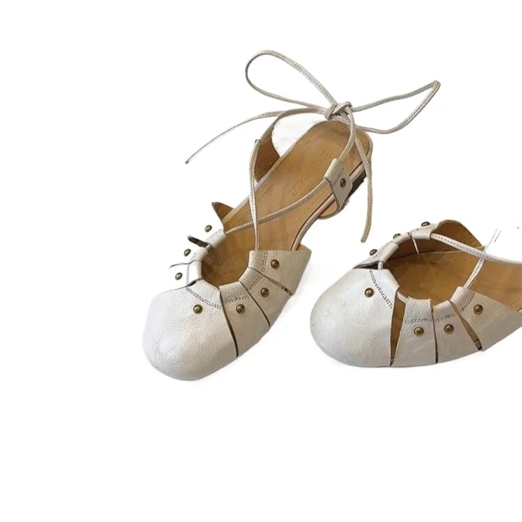 Flat Sandals Shoes Woman Slippers Slingback Trend Summer Designer Dress Shallow Soft Leather Comfort Sandalias