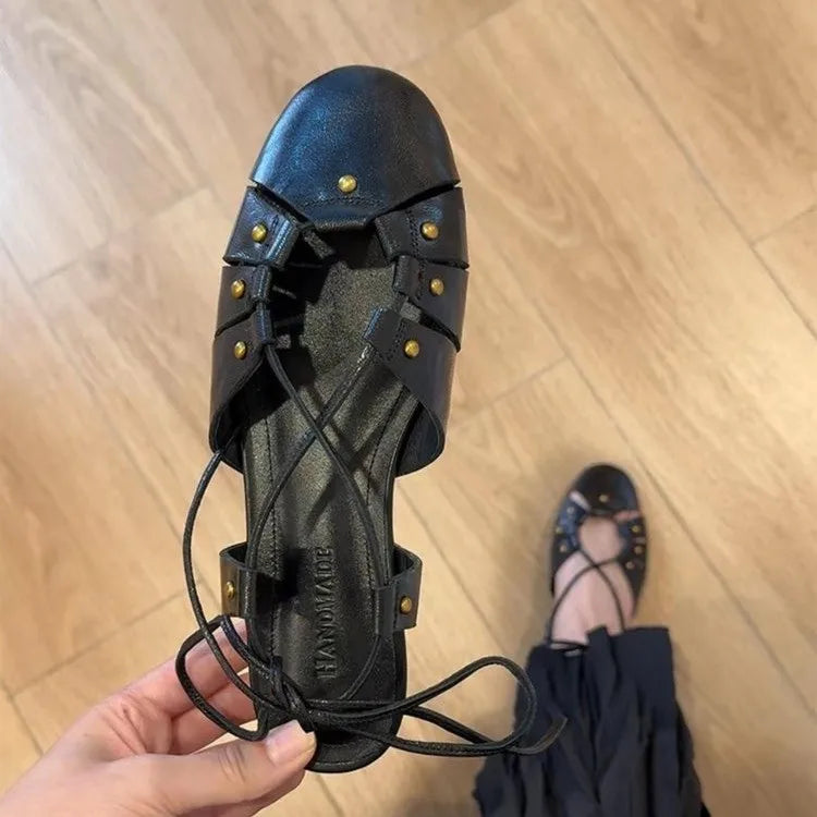 Flat Sandals Shoes Woman Slippers Slingback Trend Summer Designer Dress Shallow Soft Leather Comfort Sandalias