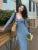 Knitted 2-piece Dress Set Crop Cardigan V-neck Spaghetti Strap Bodycon Midi Dress Autumn New Female Clothing