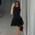 Sleeveless Folds Mini Dress ’s Color High Waist Outfits Half Turtleneck Club Party Dress A-line