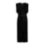 Velvet V-neck Pleated Long Dresses Slim Black Single Metal Breasted Sleeveless Evening Dress Female