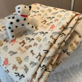 Puppy Print Sweat Y2k Pants Female Autumn Winter Plus Fleece High Waisted Slim Rope Flared Straight Leg Pants