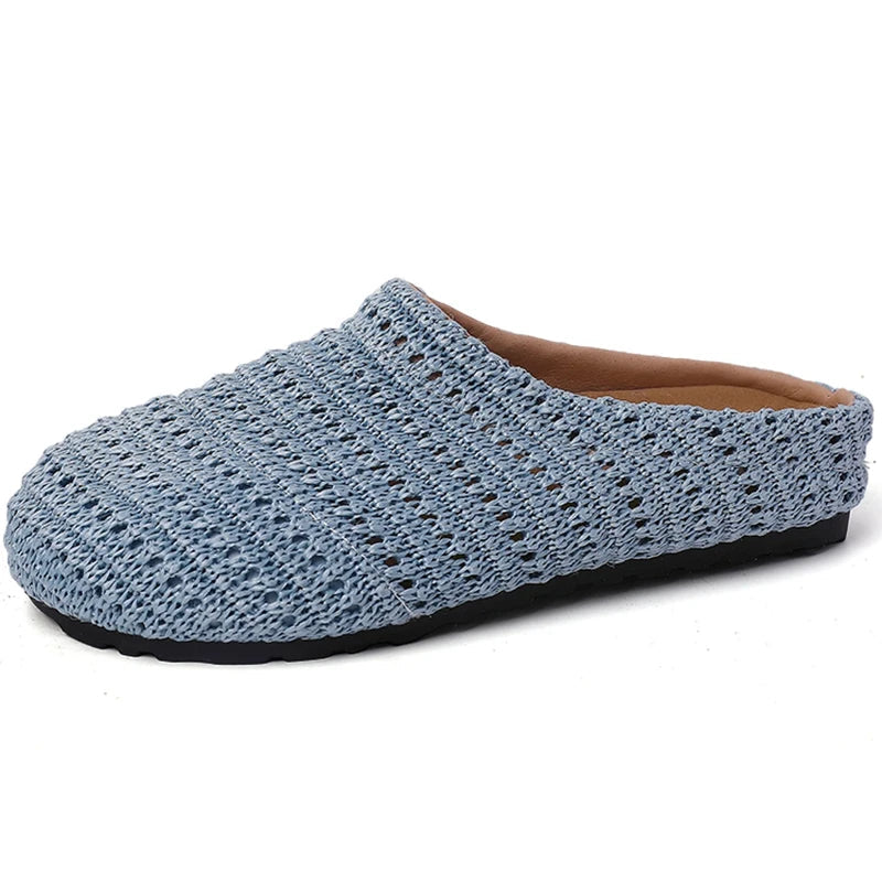 Summer Breathable Hollow Out Mules Slippers Slip on Singbacks Shoes Dress Slides