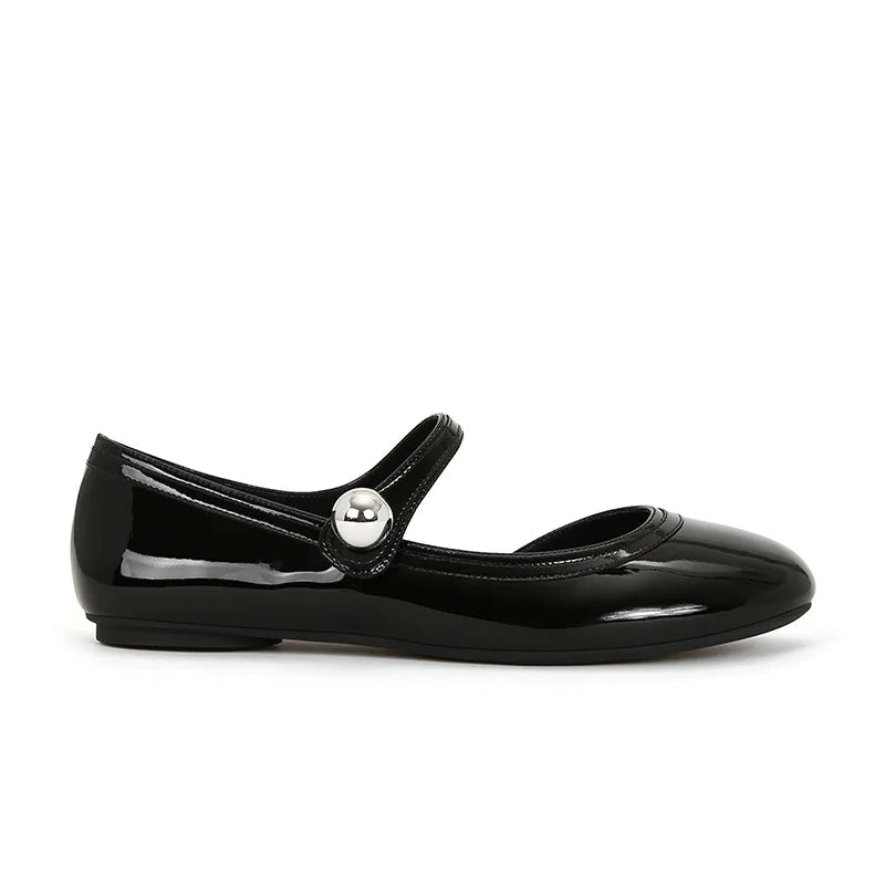 Cartoon Leather Mary Jane Shoes Lolita Red Black Flat Keel Thin Shoes Girl