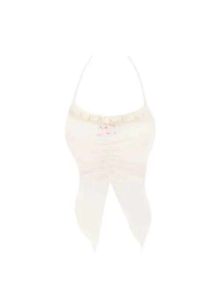 2000s Japanese Gyaru Hot Fairy Core Outfits 3 Piece Set Kawaii Camisole + Coquette Bolero Mini Micro Skirt