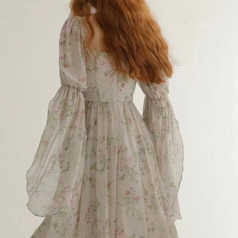 French Princess Long Dresses Autumn New A-line Evening Party Dress One Piece Vestidos Mujer