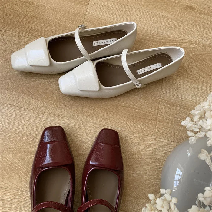 Shoes Heels Female Sneakers Flats Square Toe Modis Clogs Platform on Heels Dress Retro Summer Comfortable Ne
