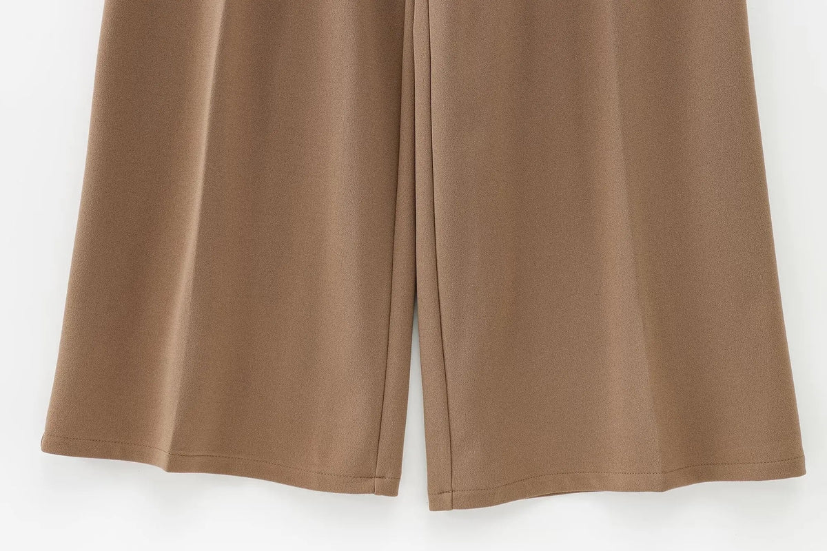 European and American Style New Temperament Versatile Pants Fashionable Simple Drape Wideleg Suit Pants