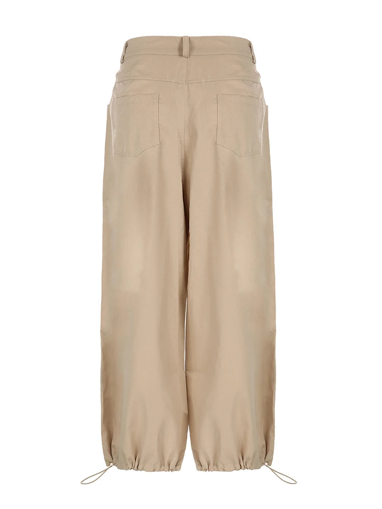 Street Style Loose Adjustable Waist Baggy Cargo Pants