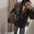 Pu Leather Tube Dresses Suit Coat ’s Set Slim Fit Long Dress Lapel Jackets Sets Female Street Outfits