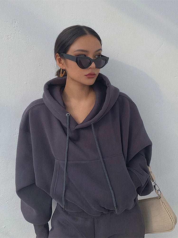 New Hoodies Suit Winter Spring Tracksuit Two Pieces Set Sports Pullover Sweatpants Sweatshirt Mujer