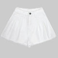 Spring Summer Lace Patchwork Denim Short Pants High Waist Loose Jeans Wide Leg Shorts for