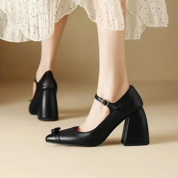 Shoes High Heels Pointed Toe Sandals Shallow Mouth Latest Spikes Black African Beige Spring Big Block Block Heels Fo
