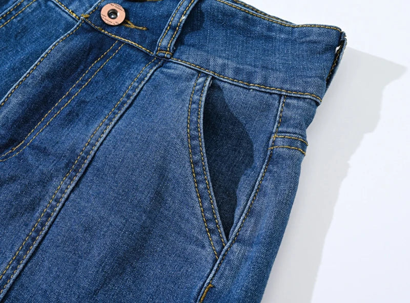 New Summer High Waist Wide Leg Denim Shorts Straight Short Jeans Variety Pants Korean
