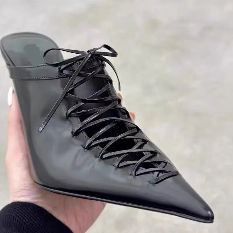 Ktlethomasw New Summer Crossstrap Pointed Toe Sandals Stiletto High Heels Shoes Slippers Sandalias De Las Mujeres