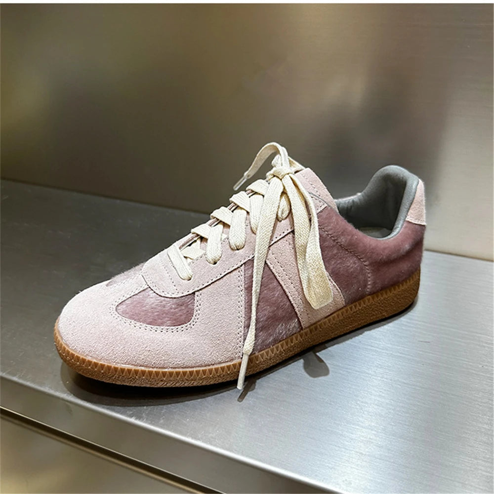 New Genuine Leather Sneakers Crosstied Comfort Flats Shoes Woman Sport Shoes Female Sneakers