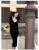 Knitted 2-piece Dress Set Crop Cardigan V-neck Spaghetti Strap Bodycon Midi Dress Autumn New Female Clothing