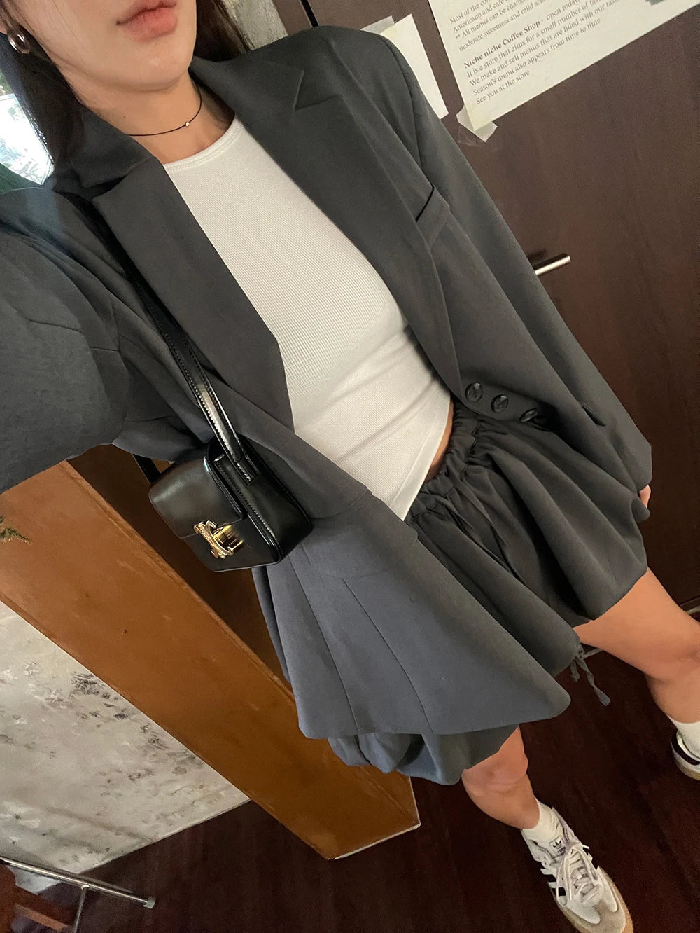 Korean Summer New Style Retro Temperament Drawstring Elastic Fluffy Flower Bud Pants Show Legs Long Shorts