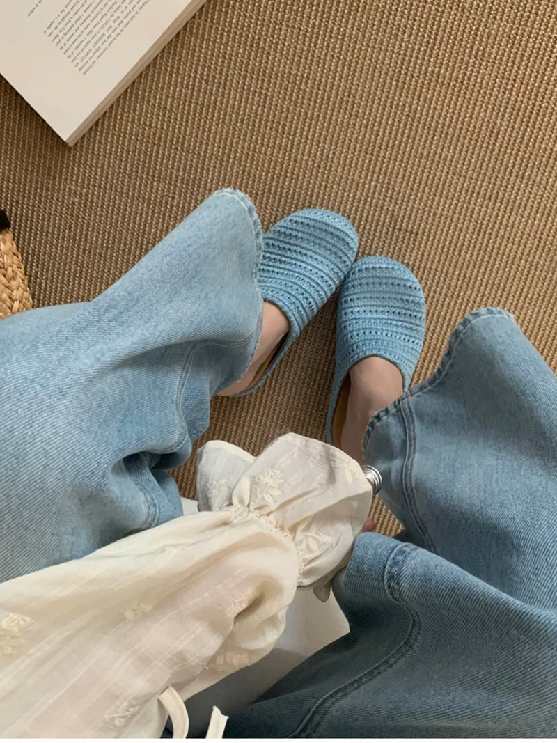 Summer Breathable Hollow Out Mules Slippers Slip on Singbacks Shoes Dress Slides