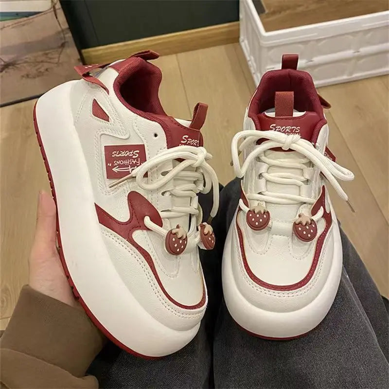 Strawberry Kawaii Shoes Sports Platform Sneakers Vulcanize Autumn Winter Flats Lolita Korean Tennis Female