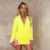 Plunge Long Sleeve Mini Dress for Color Loose Patchwork Hip Wrap Dress Club Party Outfits Female