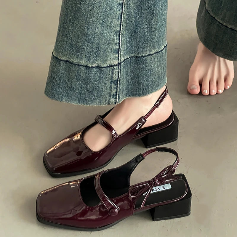 Summer Cover Toe Sandals Ankle Buckle Party Dress Singbacks Mules Shoes Zapatos De Mujer