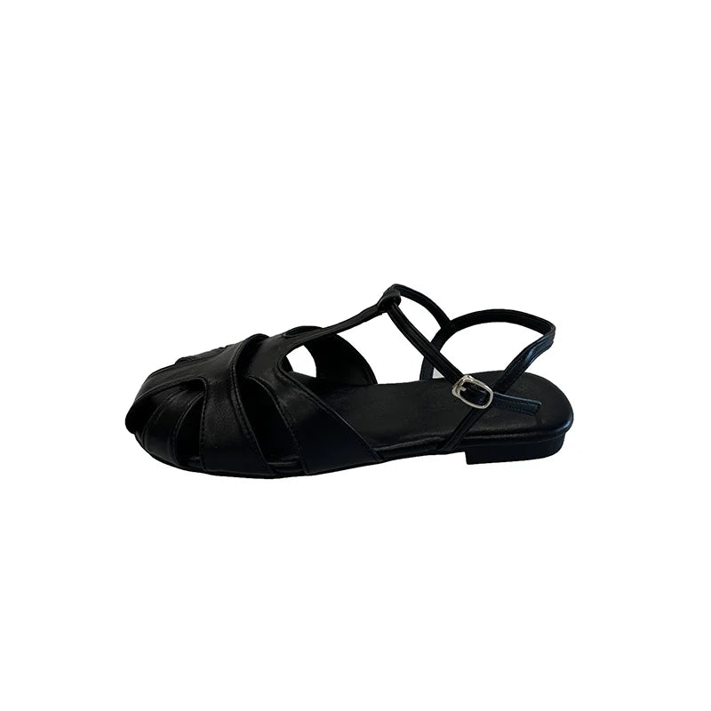 Retro Style Summer Hollow Out Flats Sandals Party Dress Gladiator Shoes Zapatos De Mujer