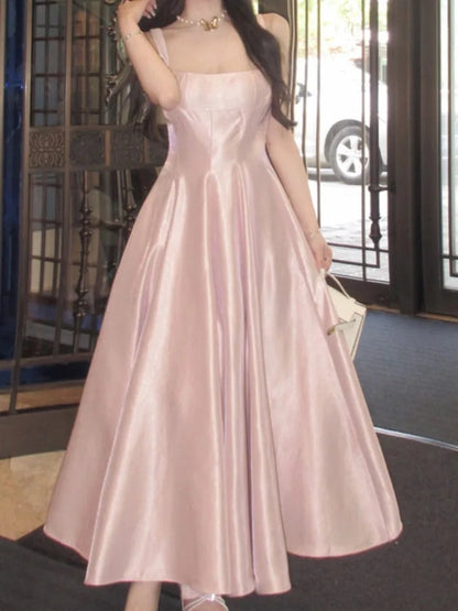 Summer Midi Dress Sleeveless Aline Party Birthday Clothes Female Prom Vestidos New