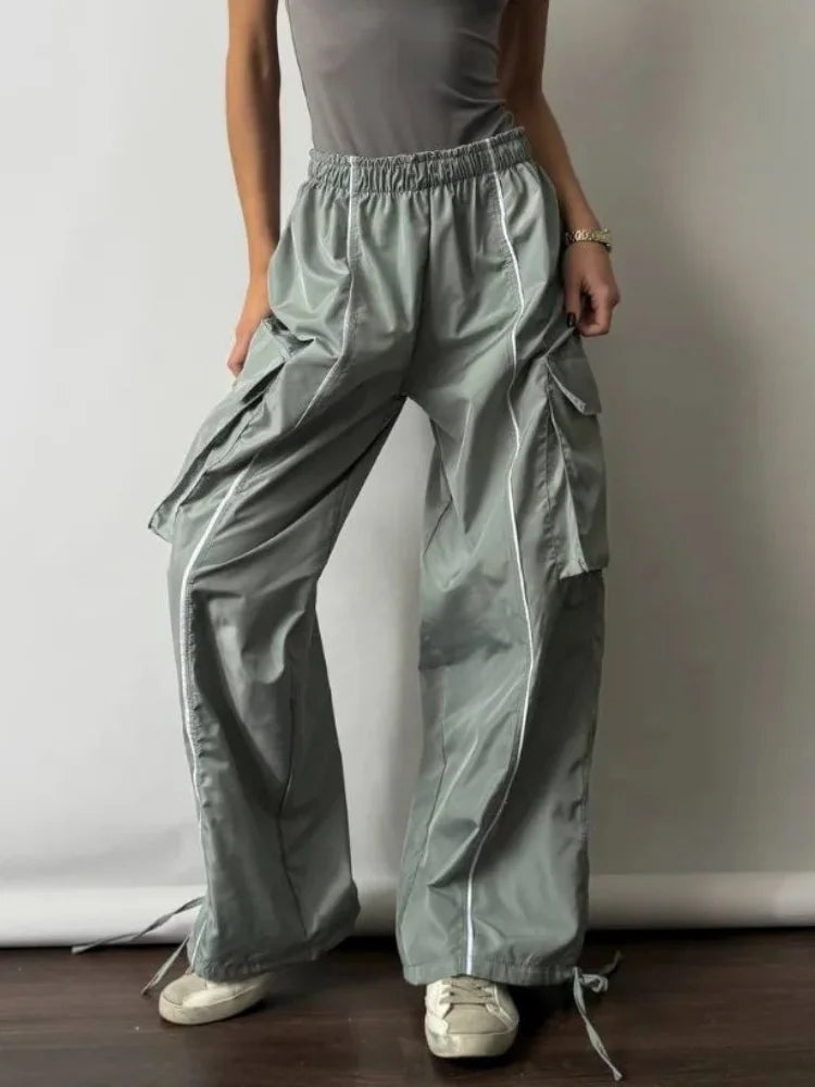 Y2k Aesthetic Cargo Pants American Retro Harajuku Baggy Trousers Oversized Sweatpants
