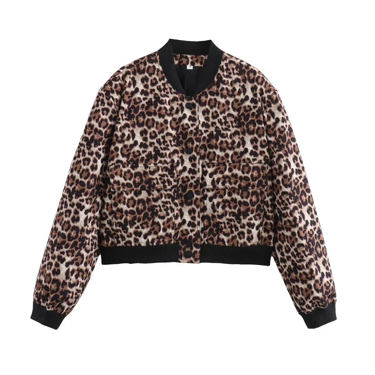 Basic Stand Collar Jacket Long Sleeve Cardigan Button Up Cropped Coat Baseball Outerwear Autumn Winter Clothes
