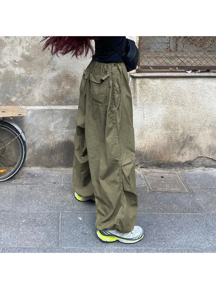 Woman New Trend Trousers New Trend Sweatpants Aesthetics Cargo Japanese Pants Grunge Tunic Drawstring Color
