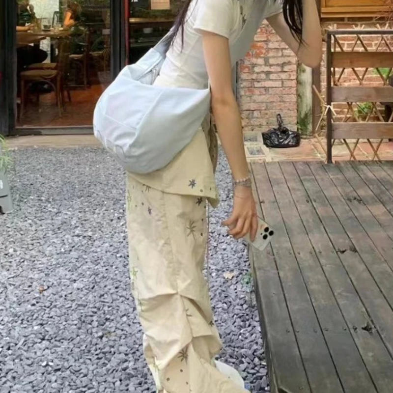 Y2k Baggy Cargo Pants American High Waist Trousers Korean Harajuku Wide Leg Pants New