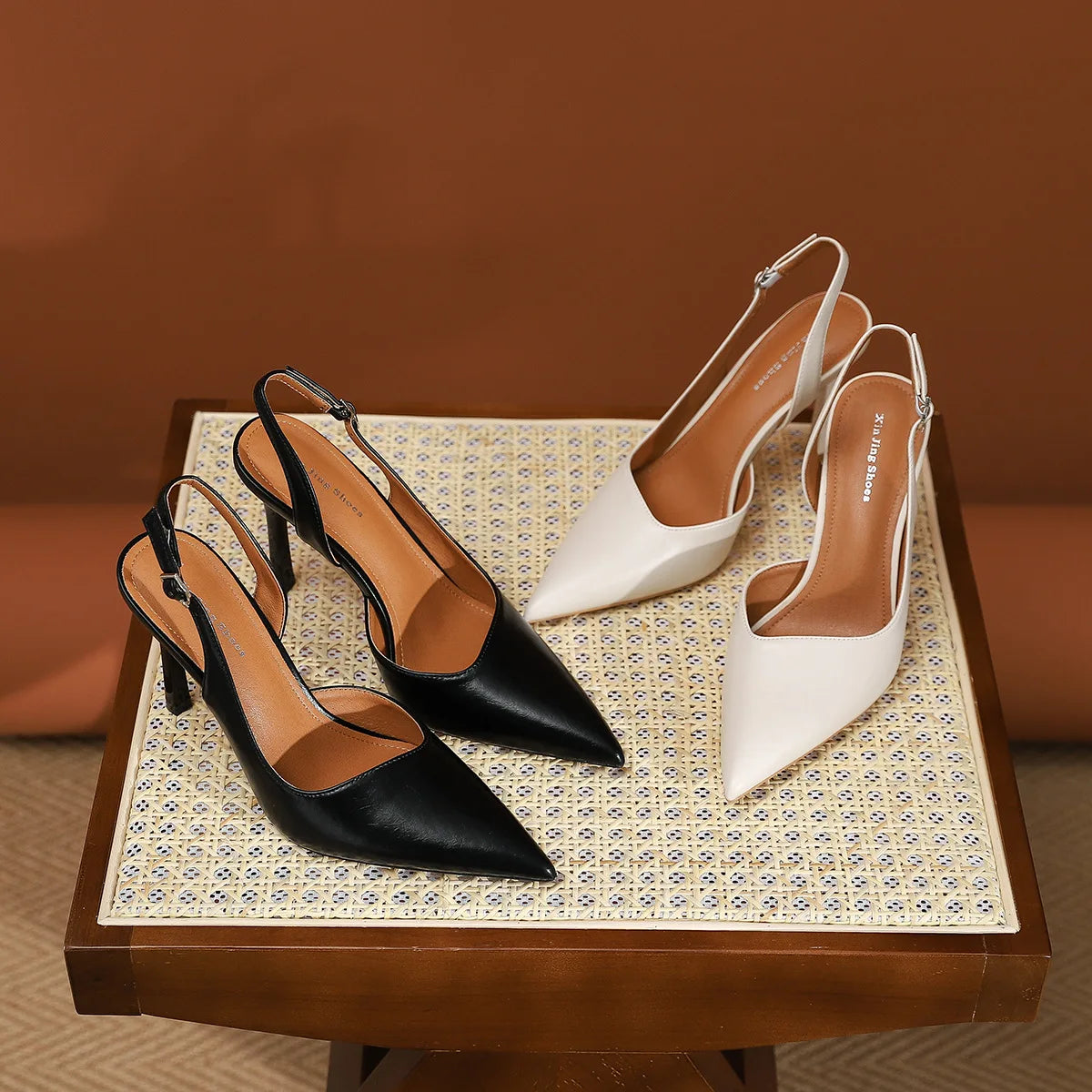 Comfort Shoes for Closed Toe Sandals Allmatch High Heels Suit Female Beige Summer Highheeled Pointed