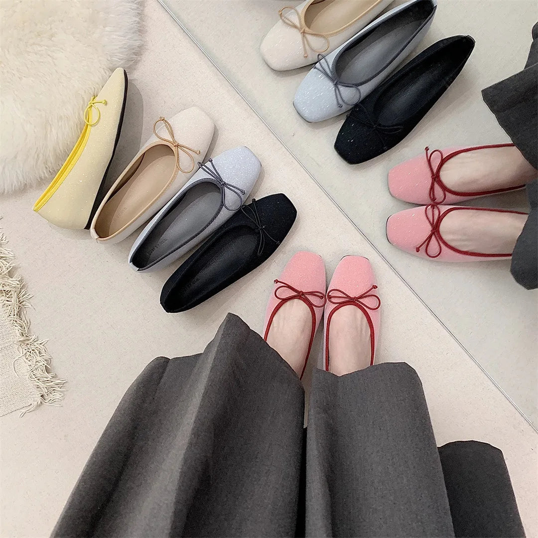 Increas Height Summer Shoes Square Toe Female Sneakers Clogs Platform Autumn Allmatch Dress Flats Slipon M
