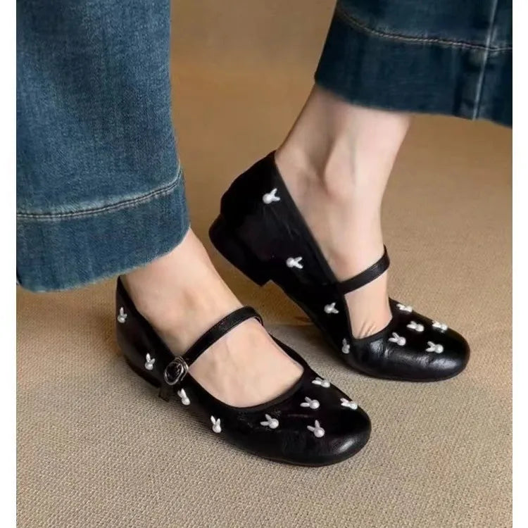 Leather Shoes Soft Allmatch Shallow Mouth Modis Female Sneakers Flats Round Toe Genuine Leather Dress Mary