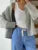 Autumn Winter Zipper O-neck Knitted Cardigans Loose Long Sleeve Sweater Top Lady All-matching Knitwear