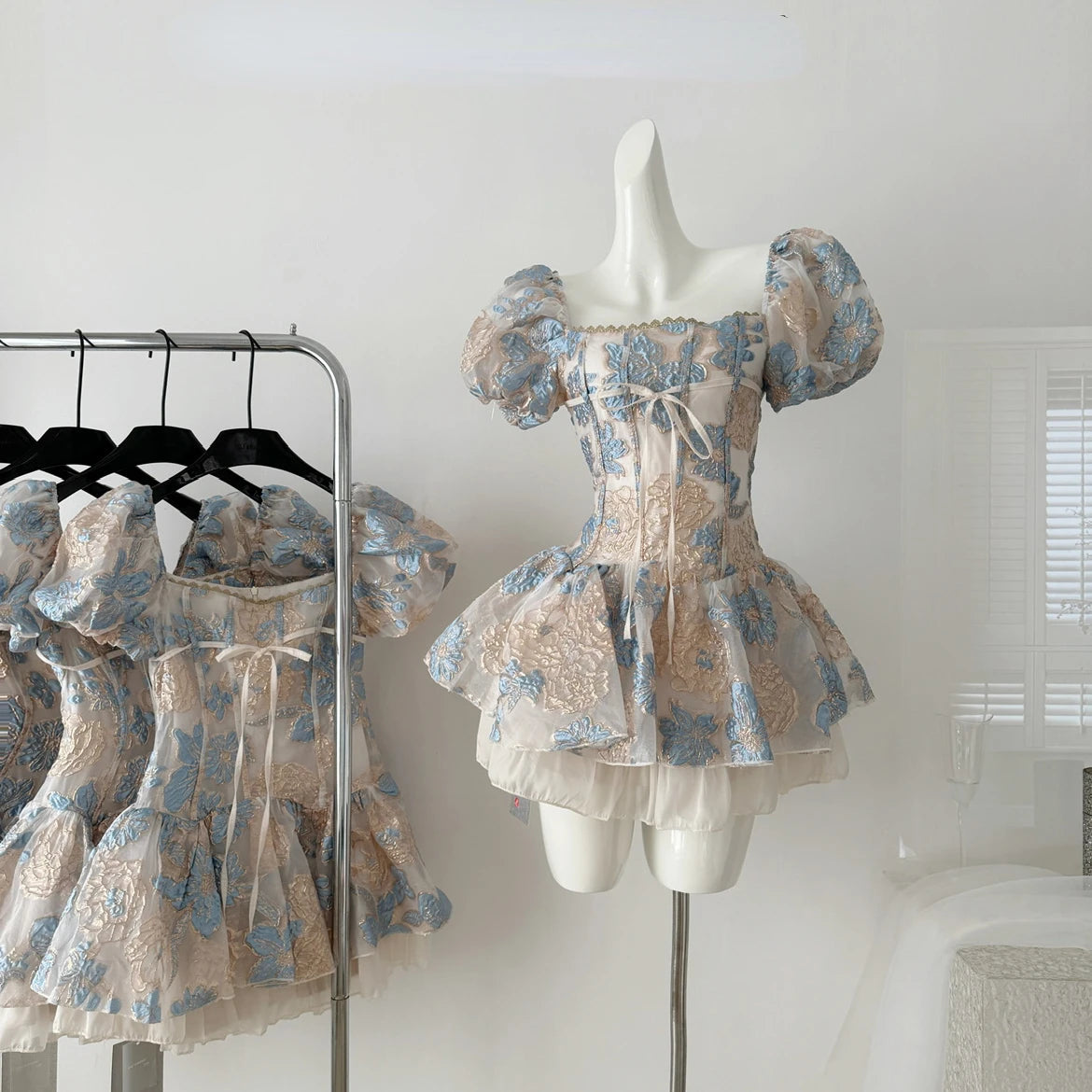 2000s Y2k Mini Dress French Dress Evening Party Clothing Outwear Short Sleeve Bodycon Summer