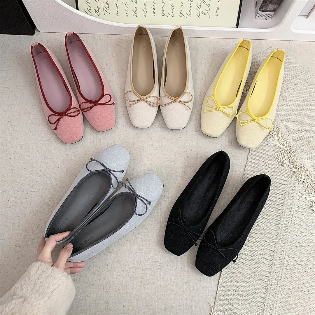 Increas Height Summer Shoes Square Toe Female Sneakers Clogs Platform Autumn Allmatch Dress Flats Slipon M