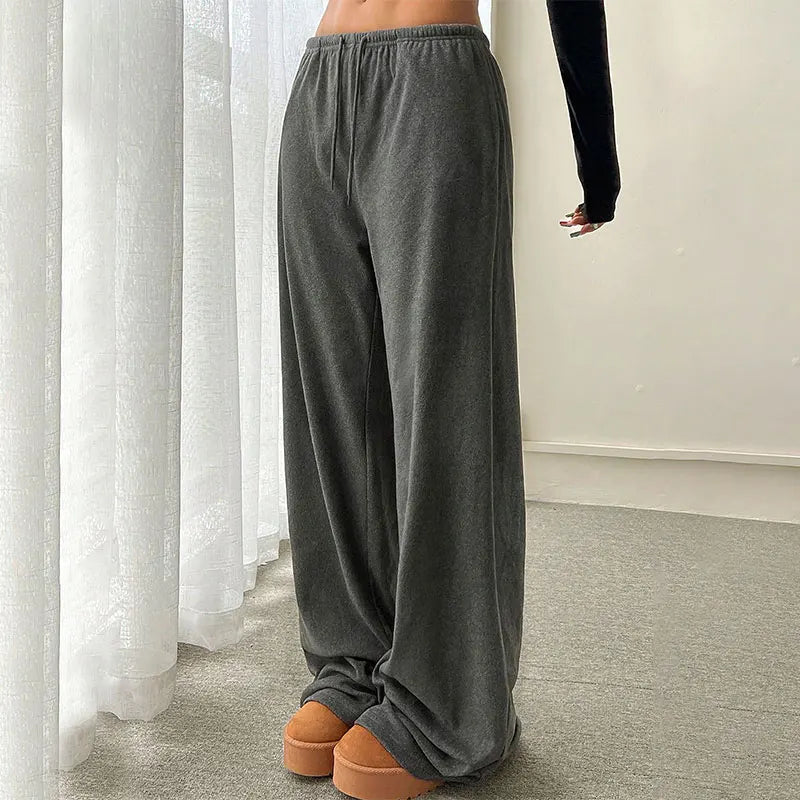 Trousers Autumn New Basic Straight Slim Pants Lady Simple Versatile Knitted Trousers