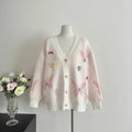 Sweet Hot Girl College Style Bow Tie Sweater Jacket Autumn and Winter Loose Knitted Cardigan Female Clothes