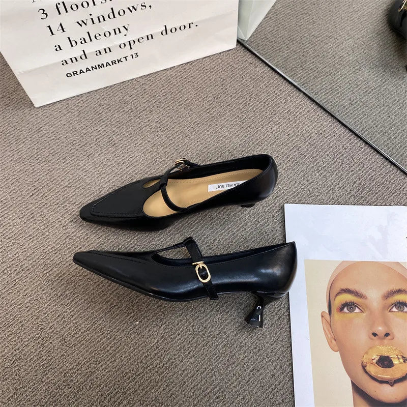 Shoes on Heels Female Footwear Pointed Toe Clogs Platform Shallow Mouth Sneaker Dress New Creepers S