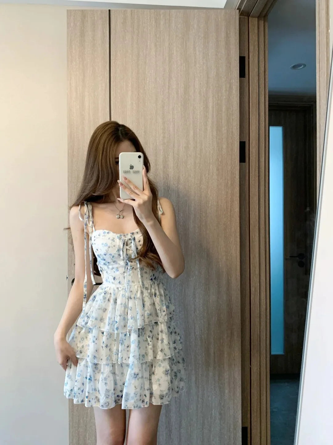 French 2 Piece Dress Suits Slim Dress + Korean Long Sleeve Thin Cardigan