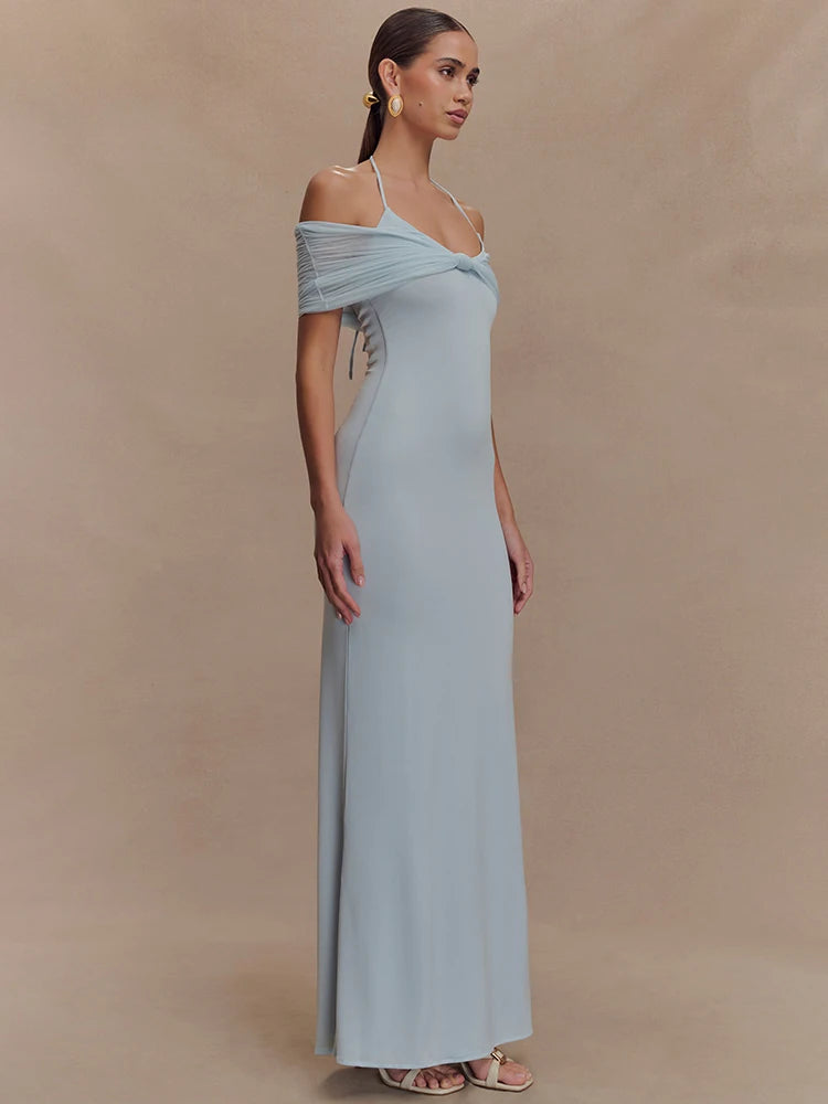 Off Shoulder Strapless Maxi Dress
