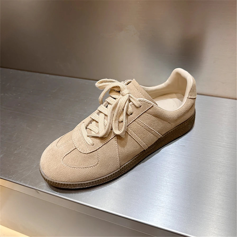 New Genuine Leather Sneakers Crosstied Comfort Flats Shoes Woman Sport Shoes Female Sneakers