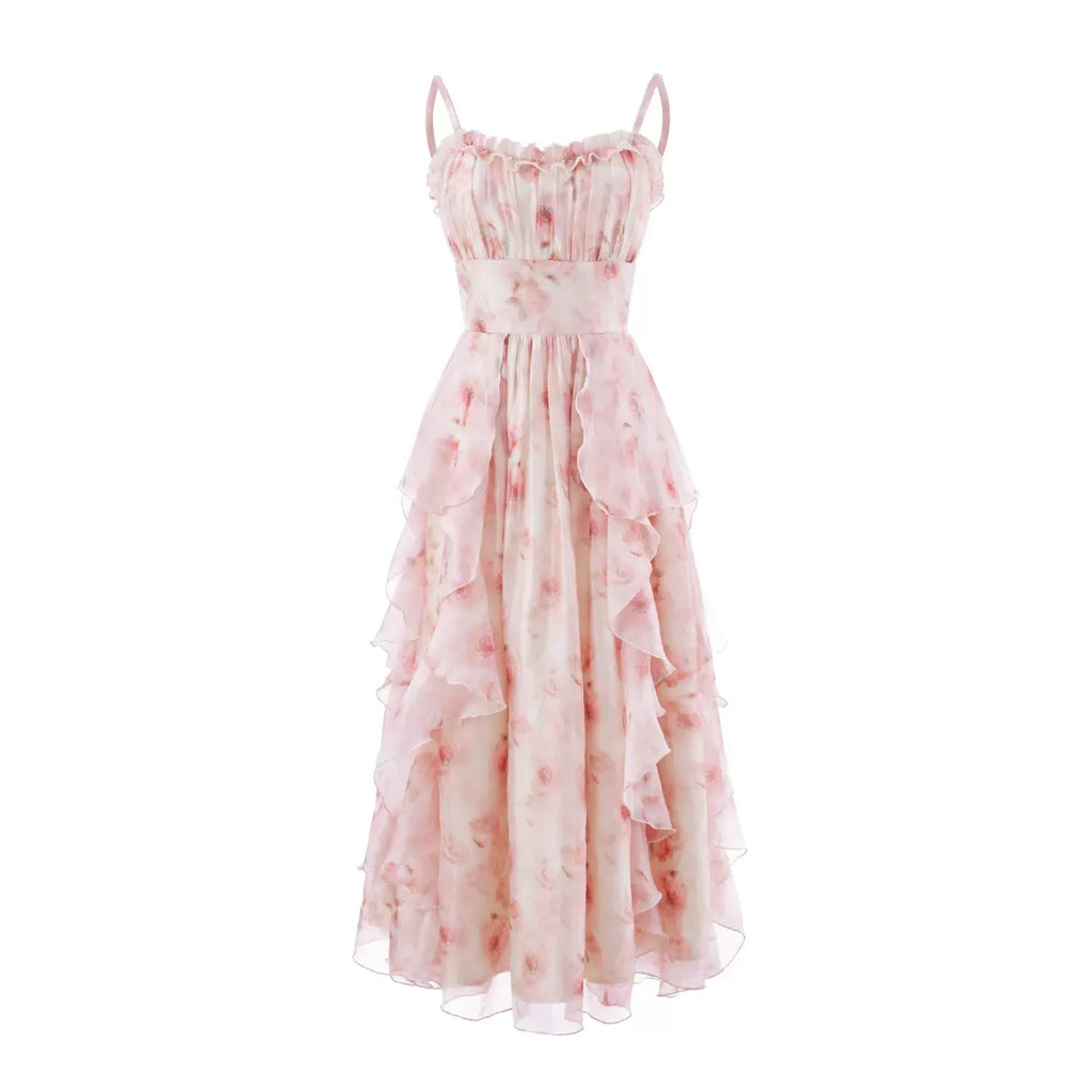 2 Piece Dress Sets Chiffon Summer Slim Strap Dress + Fairy Cardigan Suit Even Party