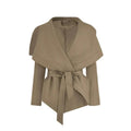 Sweet Hot Girl Large Turndown Collar Trench Coat Spring and Autumn Slim Laceup Coat Female Clothes