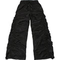 High Waist Drawstring Black Pants Spring New Pleated Loose All Match Wide Leg Pants