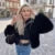 Street Blogger Winter Faux Raccoon Fox Fur Coat Jacket Thick Warm Cropped Fluffy Overcoats