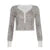 Stylish Leopard Print T-shirt Y2k Street Outfits Ribbed Long Sleeve Button Up Fitted Cropped Top Retro