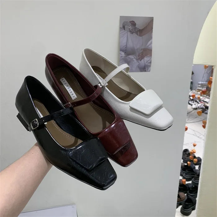Shoes Heels Female Sneakers Flats Square Toe Modis Clogs Platform on Heels Dress Retro Summer Comfortable Ne